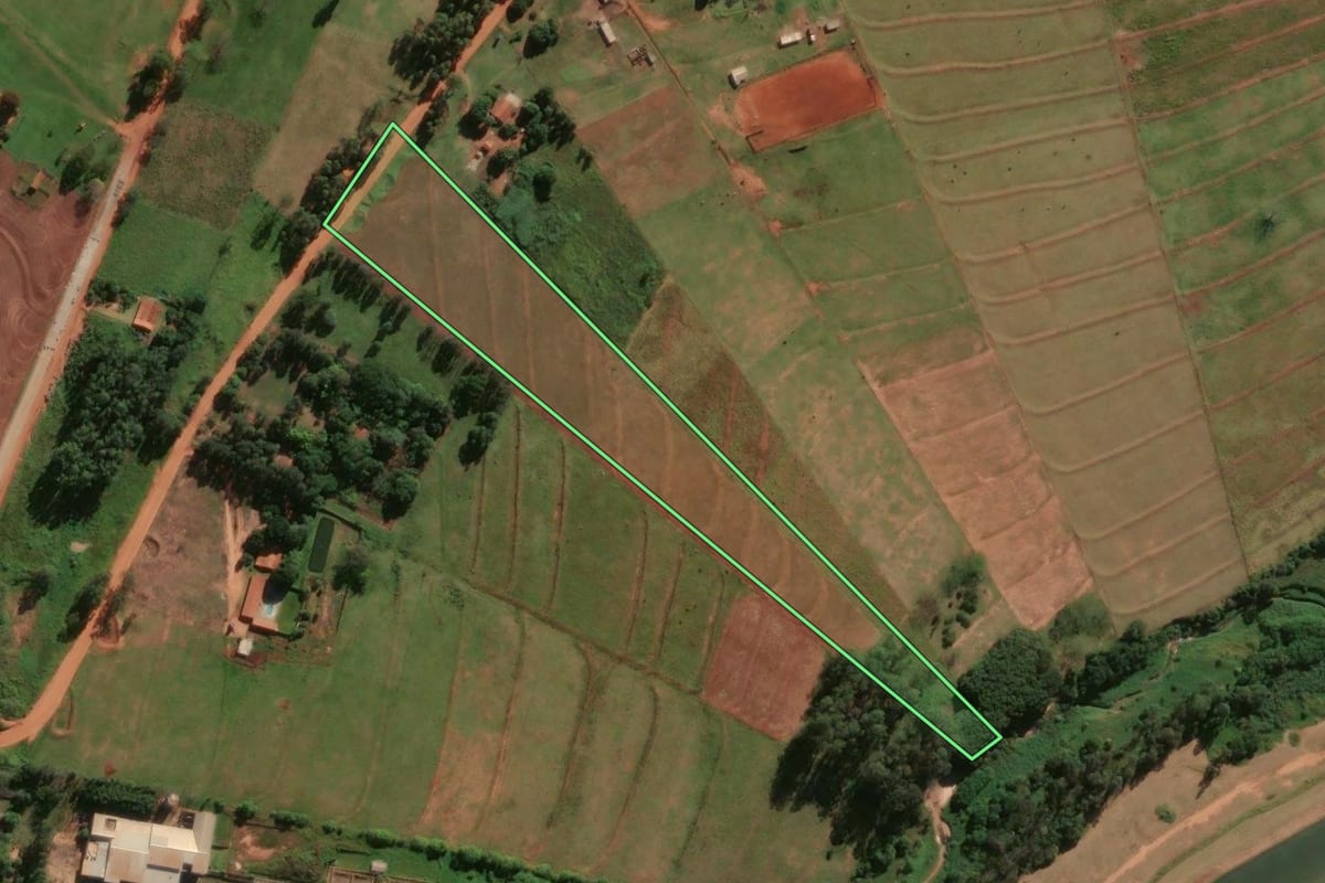 Imagem de satélite do imóvel rural em Tapejara (PR), com o contorno declarado no CAR desenhado por cima.