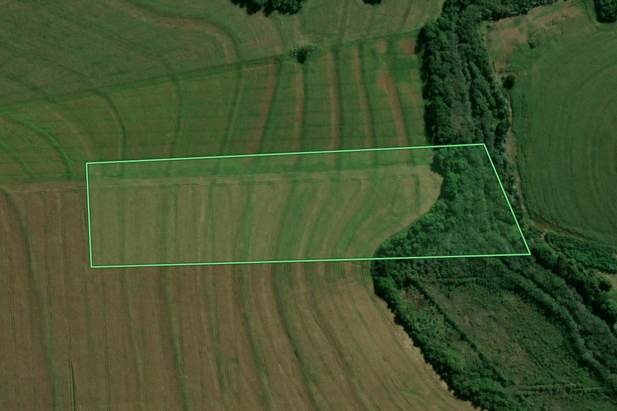 Imagem de satélite do imóvel rural em Tupãssi (PR), com o contorno declarado no CAR desenhado por cima.