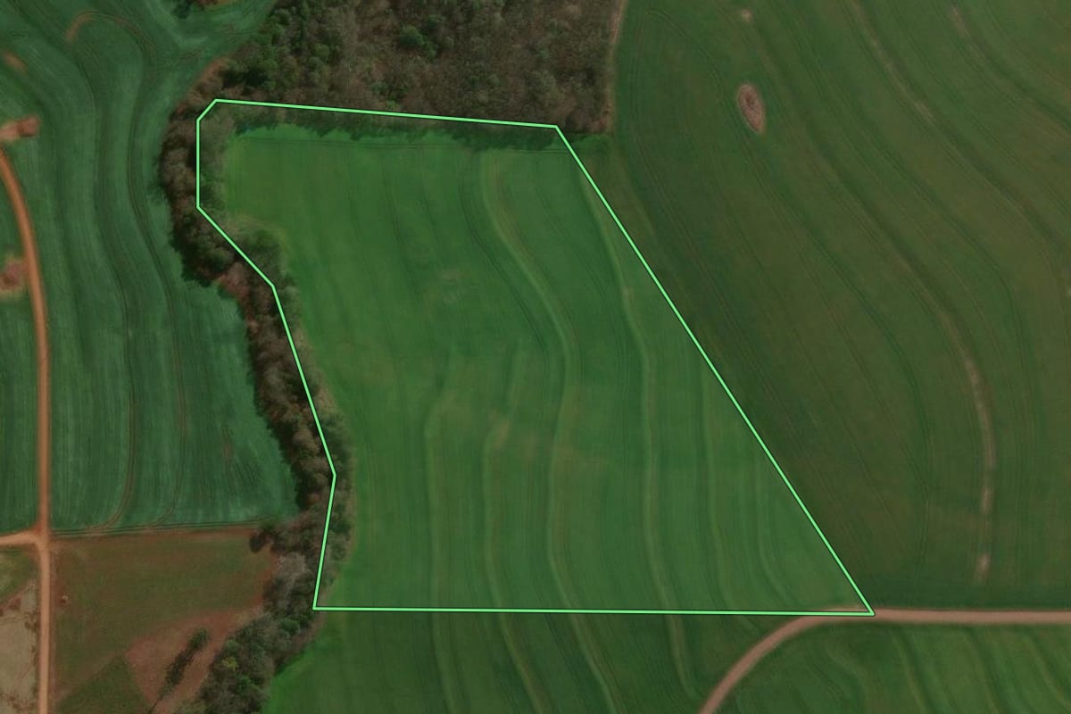 Imagem de satélite do imóvel rural em Vera Cruz do Oeste (PR), com o contorno declarado no CAR desenhado por cima.