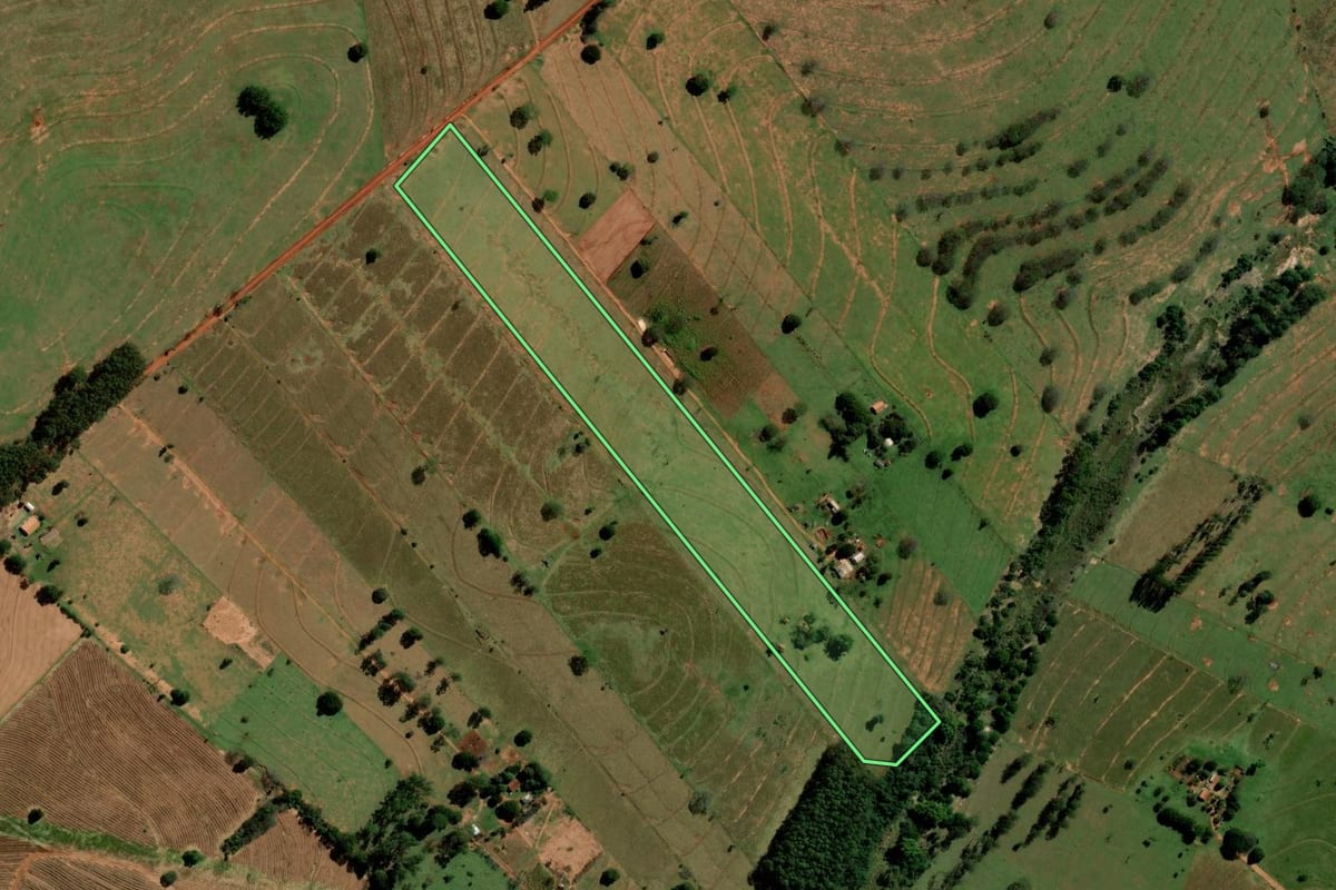 Imagem de satélite do imóvel rural em Alto Paraíso (PR), com o contorno declarado no CAR desenhado por cima.