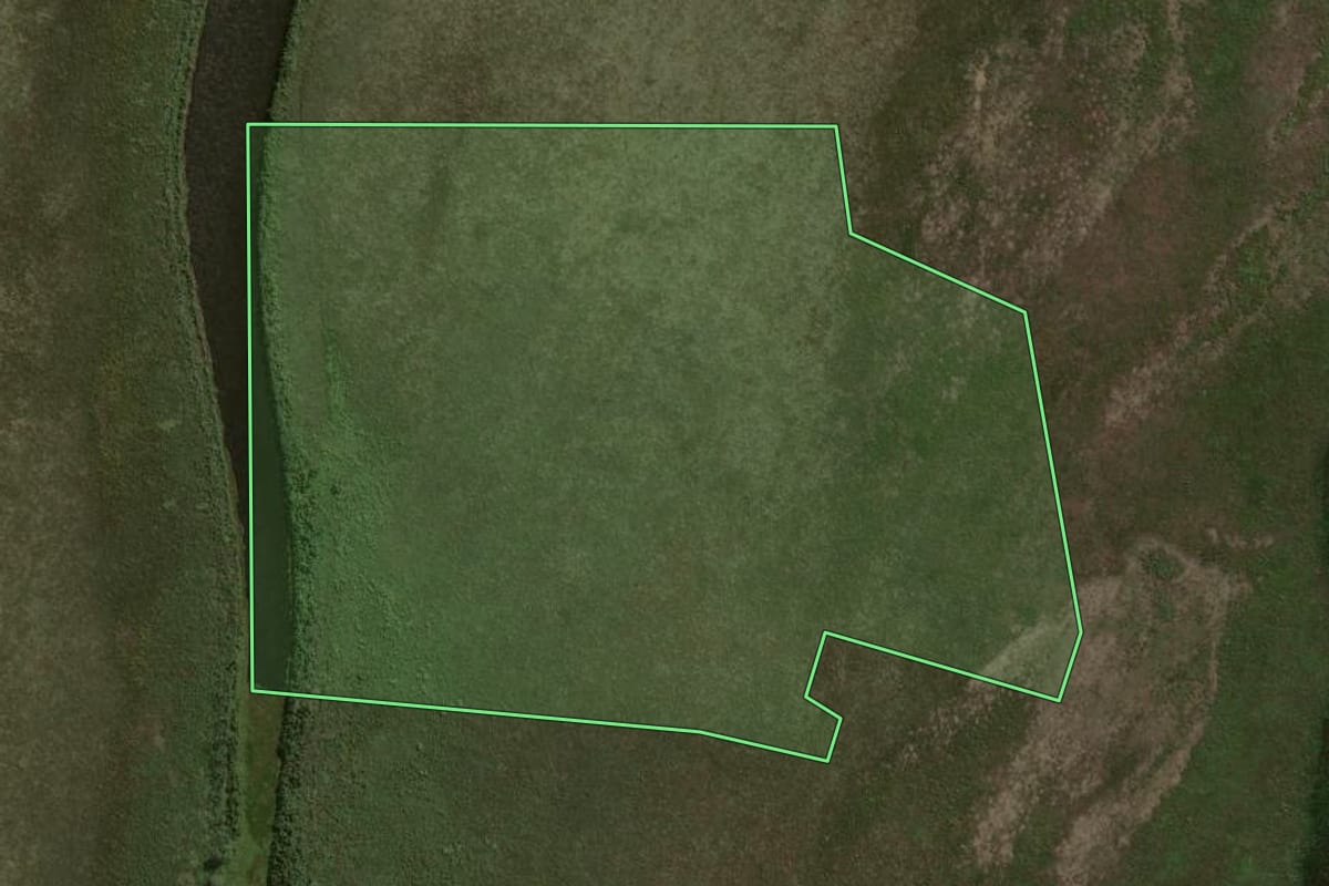 Imagem de satélite do imóvel rural em Alto Paraíso (PR), com o contorno declarado no CAR desenhado por cima.