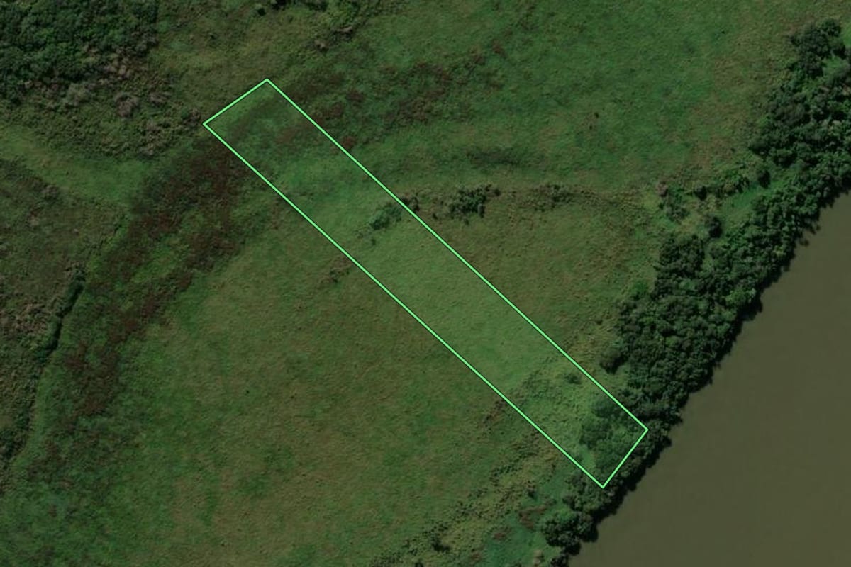 Imagem de satélite do imóvel rural em Alto Paraíso (PR), com o contorno declarado no CAR desenhado por cima.