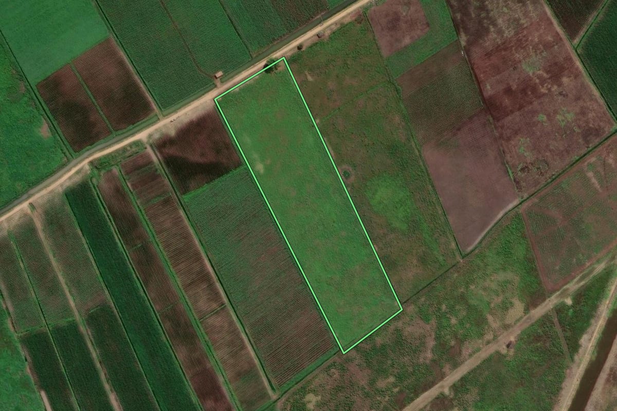 Imagem de satélite do imóvel rural em Cachoeiras de Macacu (RJ), com o contorno declarado no CAR desenhado por cima.