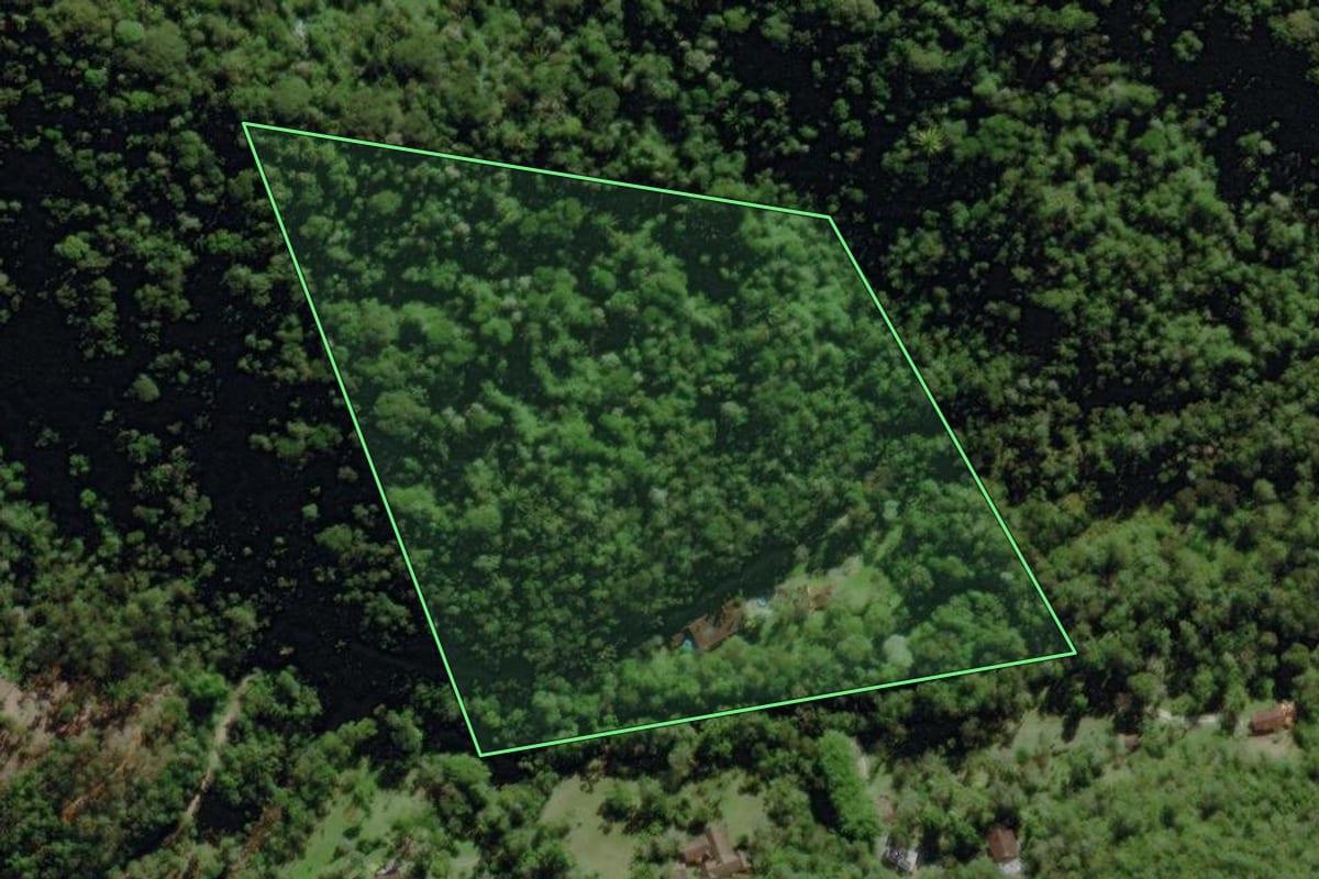 Imagem de satélite do imóvel rural em Nova Friburgo (RJ), com o contorno declarado no CAR desenhado por cima.