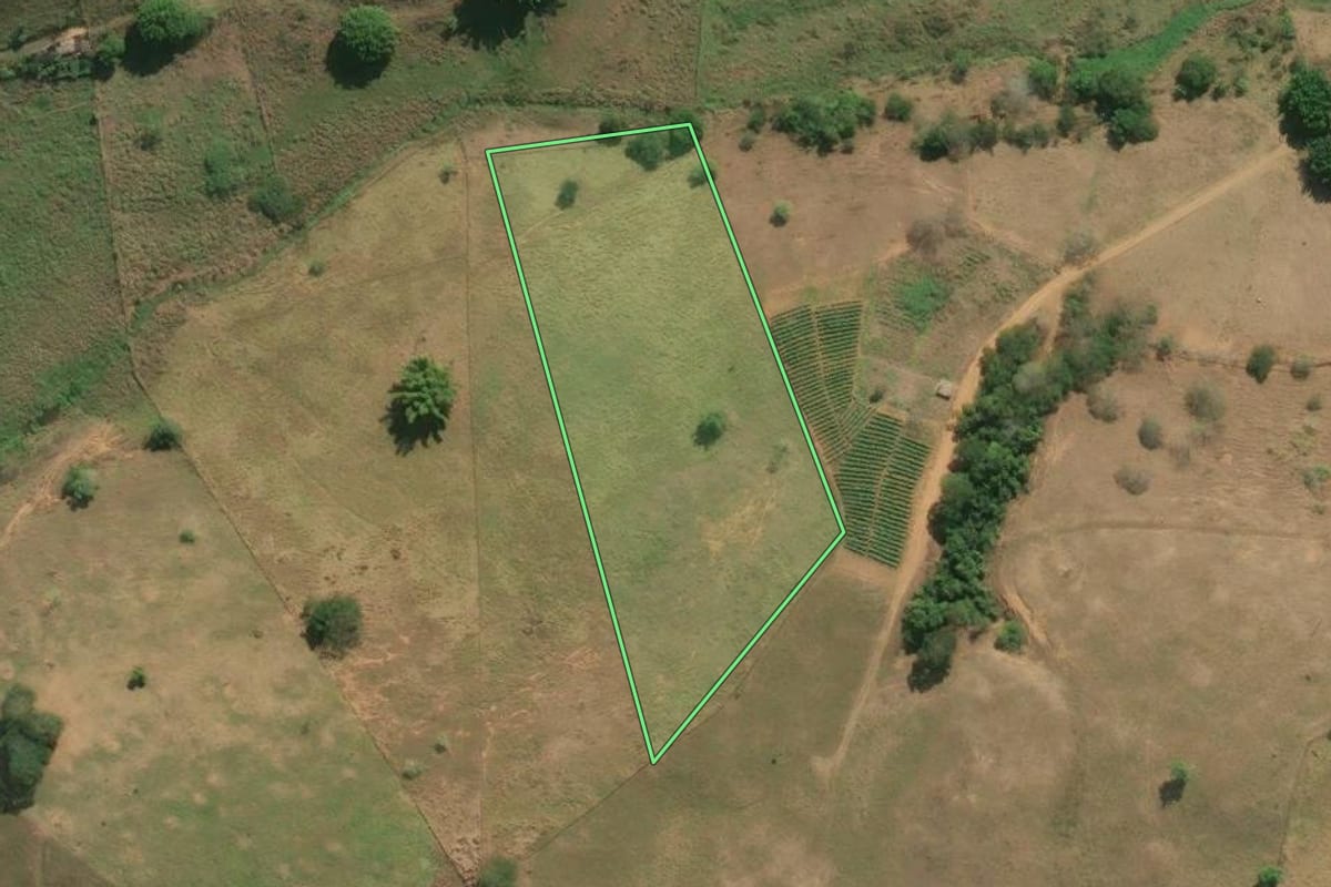 Imagem de satélite do imóvel rural em Santo Antônio de Pádua (RJ), com o contorno declarado no CAR desenhado por cima.