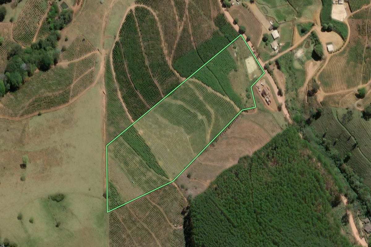 Imagem de satélite do imóvel rural em Varre-Sai (RJ), com o contorno declarado no CAR desenhado por cima.
