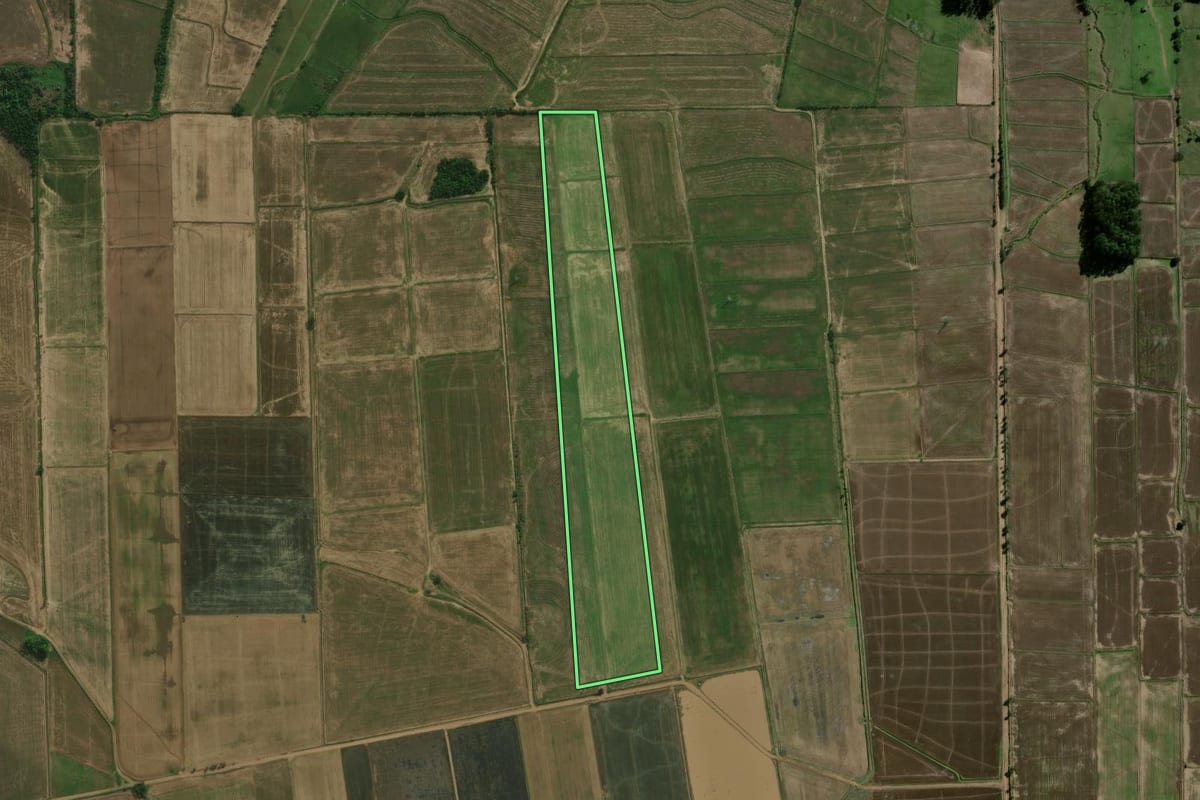 Imagem de satélite do imóvel rural em Agudo (RS), com o contorno declarado no CAR desenhado por cima.