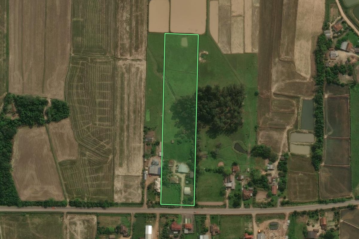 Imagem de satélite do imóvel rural em Agudo (RS), com o contorno declarado no CAR desenhado por cima.