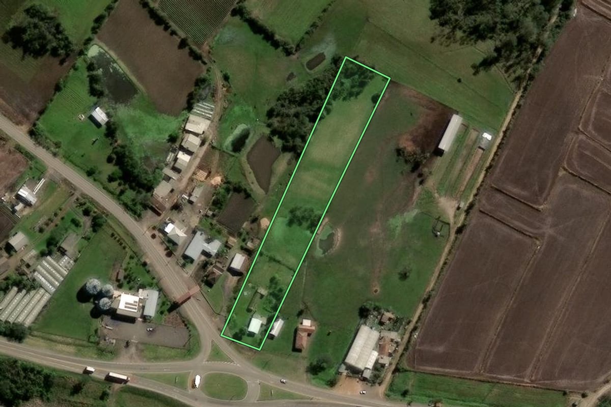 Imagem de satélite do imóvel rural em Agudo (RS), com o contorno declarado no CAR desenhado por cima.
