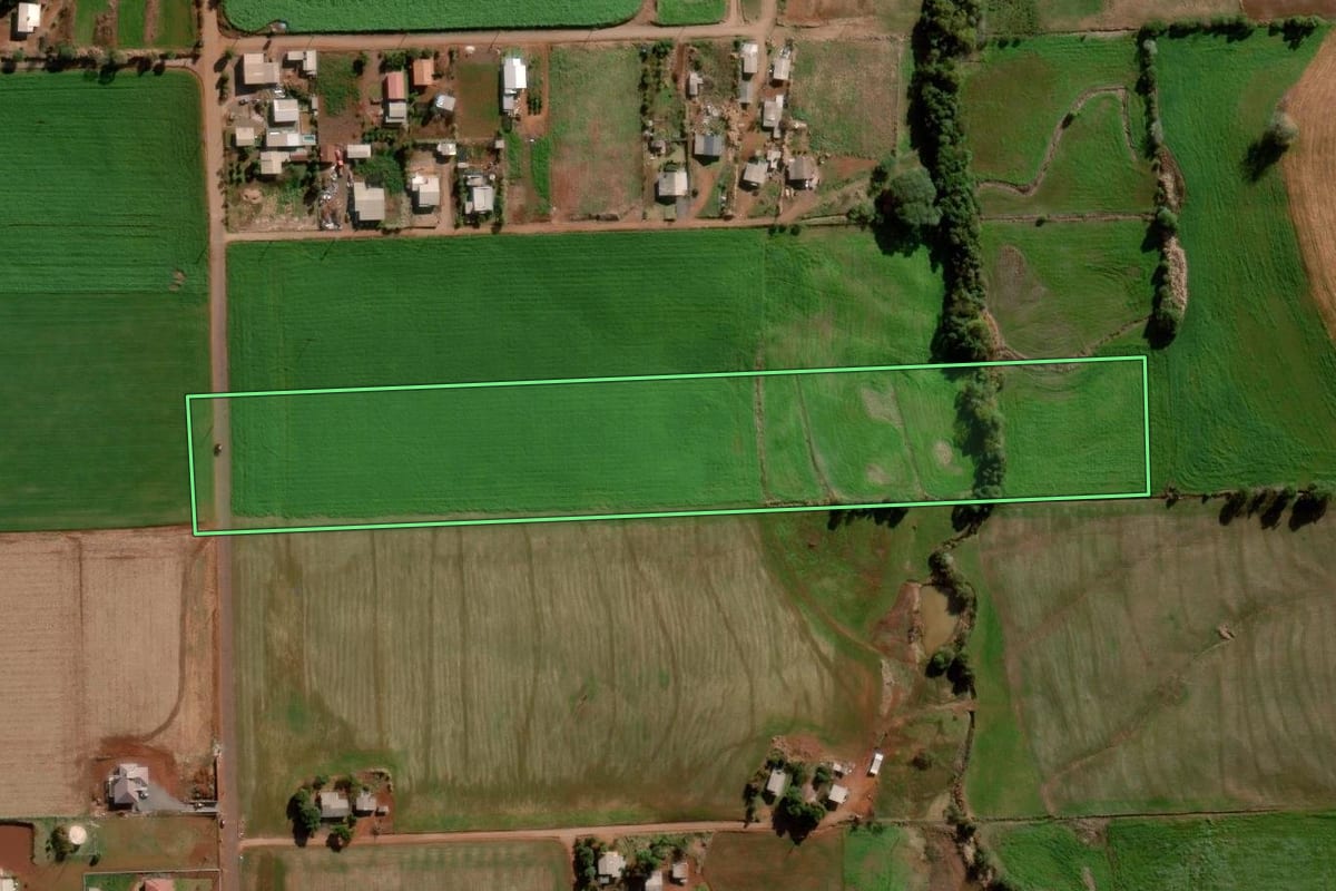 Imagem de satélite do imóvel rural em Ajuricaba (RS), com o contorno declarado no CAR desenhado por cima.