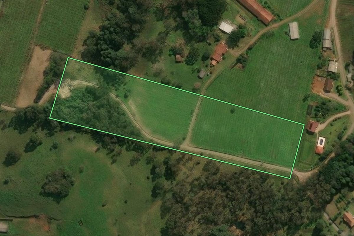Imagem de satélite do imóvel rural em Antônio Prado (RS), com o contorno declarado no CAR desenhado por cima.