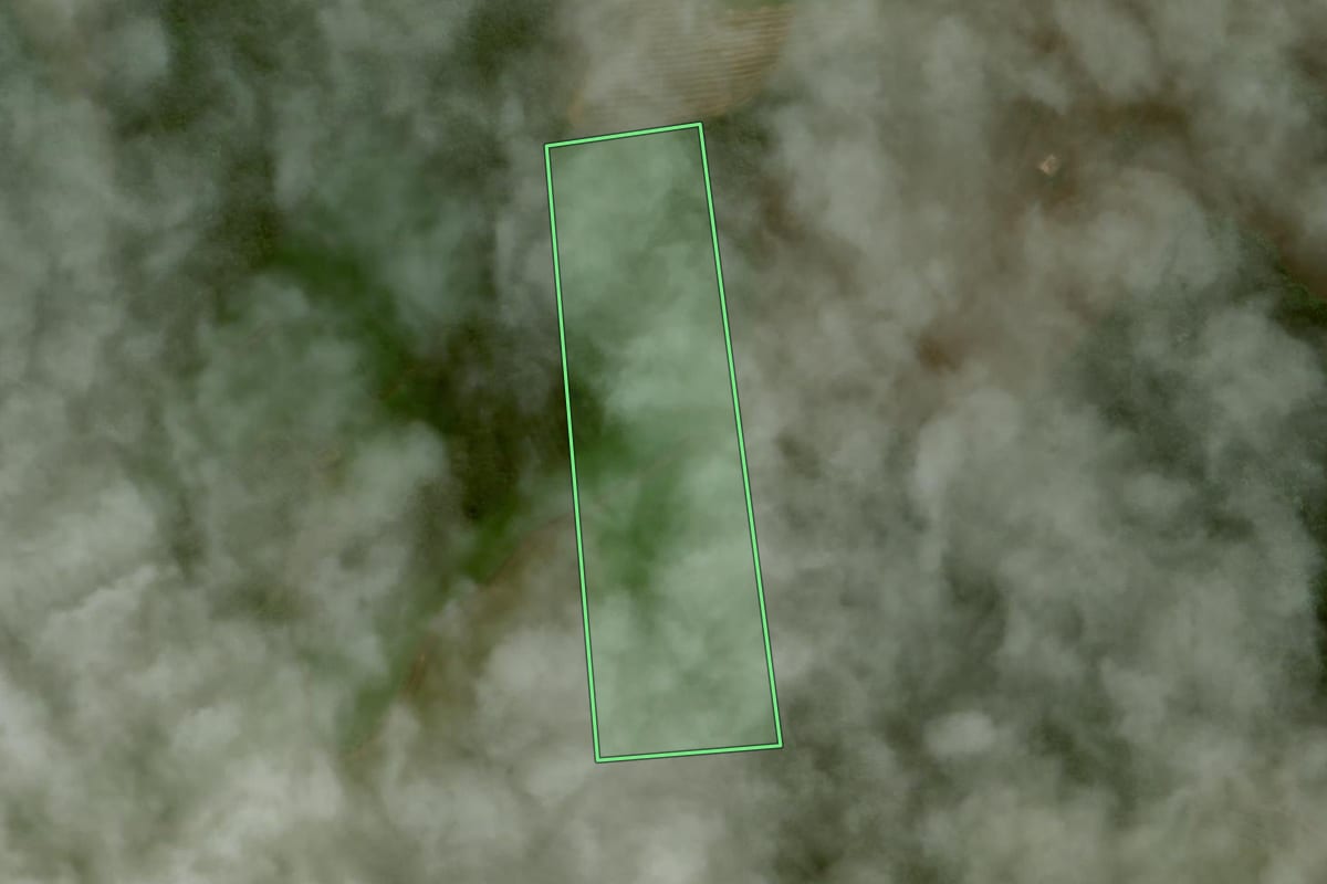 Imagem de satélite do imóvel rural em Aratiba (RS), com o contorno declarado no CAR desenhado por cima.