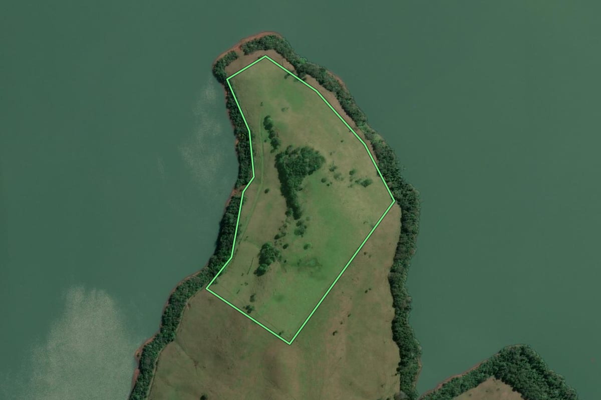 Imagem de satélite do imóvel rural em Aratiba (RS), com o contorno declarado no CAR desenhado por cima.