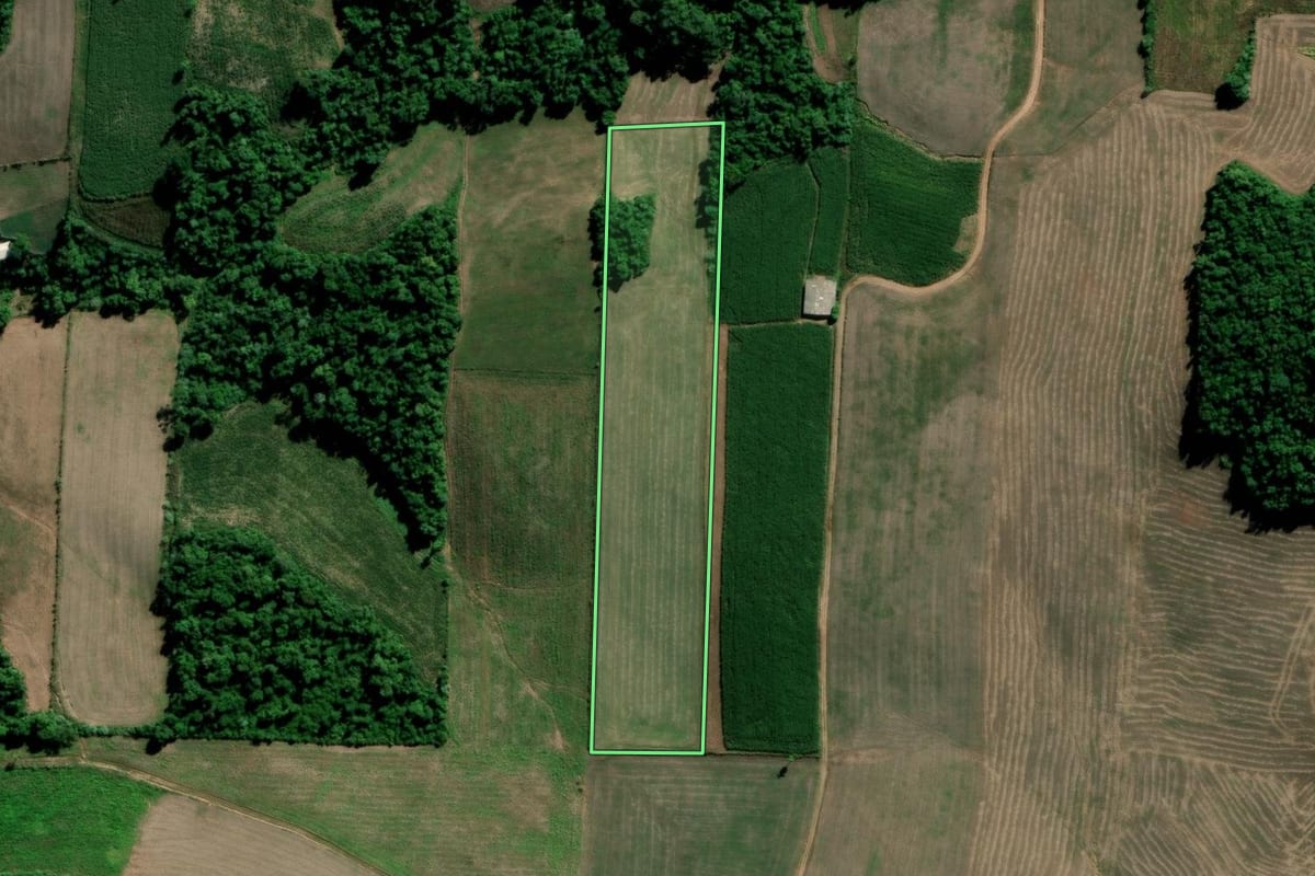 Imagem de satélite do imóvel rural em Arroio do Tigre (RS), com o contorno declarado no CAR desenhado por cima.