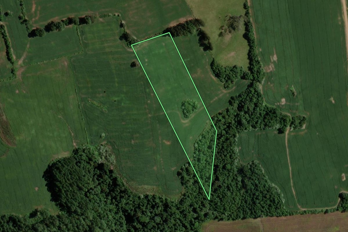 Imagem de satélite do imóvel rural em Arroio do Tigre (RS), com o contorno declarado no CAR desenhado por cima.
