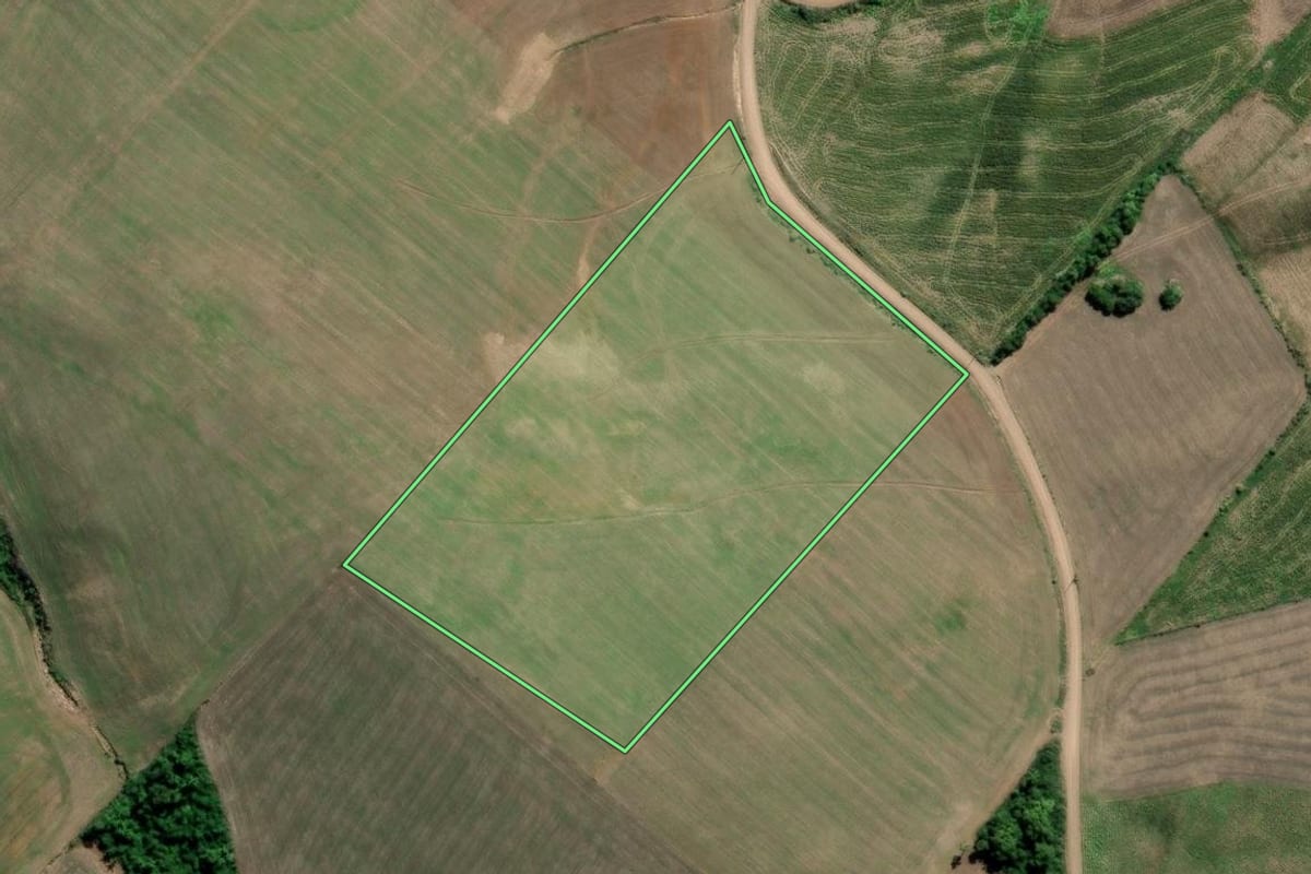 Imagem de satélite do imóvel rural em Arroio do Tigre (RS), com o contorno declarado no CAR desenhado por cima.
