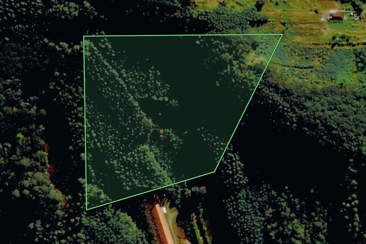 Imagem de satélite do imóvel rural em Barão (RS), com o contorno declarado no CAR desenhado por cima.