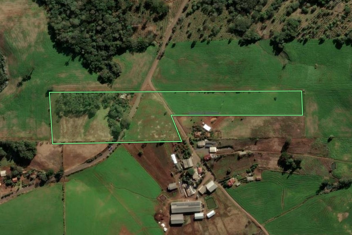 Imagem de satélite do imóvel rural em Barão de Cotegipe (RS), com o contorno declarado no CAR desenhado por cima.
