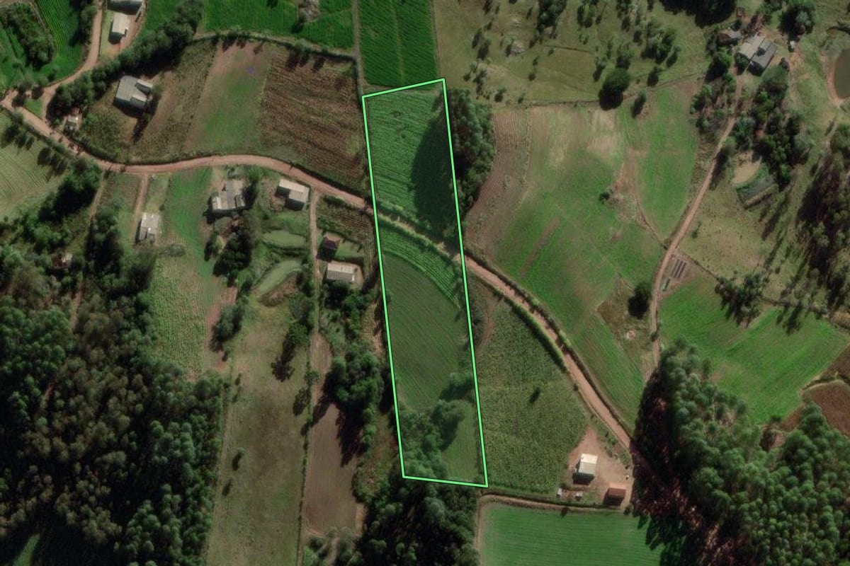 Imagem de satélite do imóvel rural em Barão do Triunfo (RS), com o contorno declarado no CAR desenhado por cima.