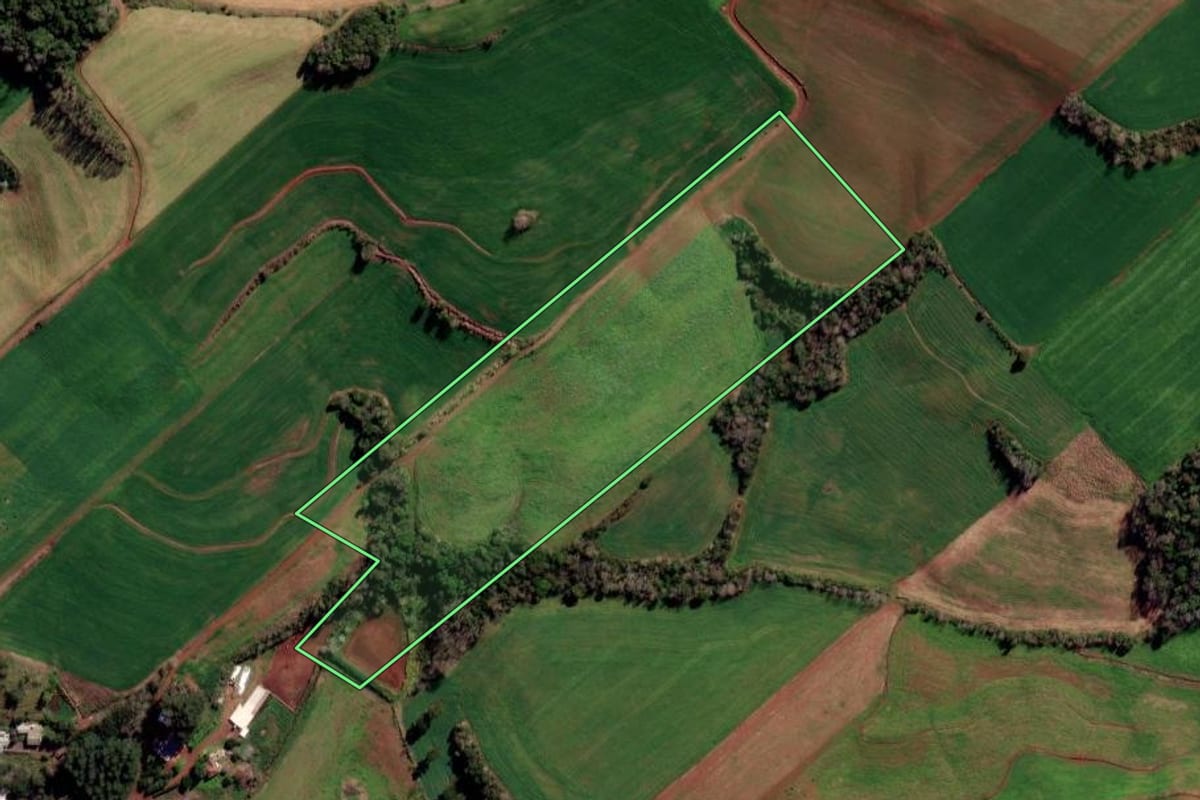 Imagem de satélite do imóvel rural em Barra Funda (RS), com o contorno declarado no CAR desenhado por cima.