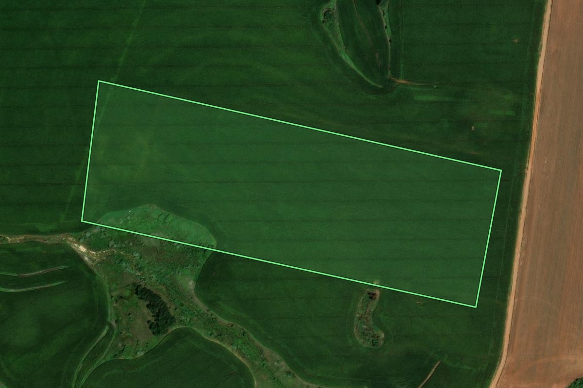 Imagem de satélite do imóvel rural em Boa Vista do Incra (RS), com o contorno declarado no CAR desenhado por cima.