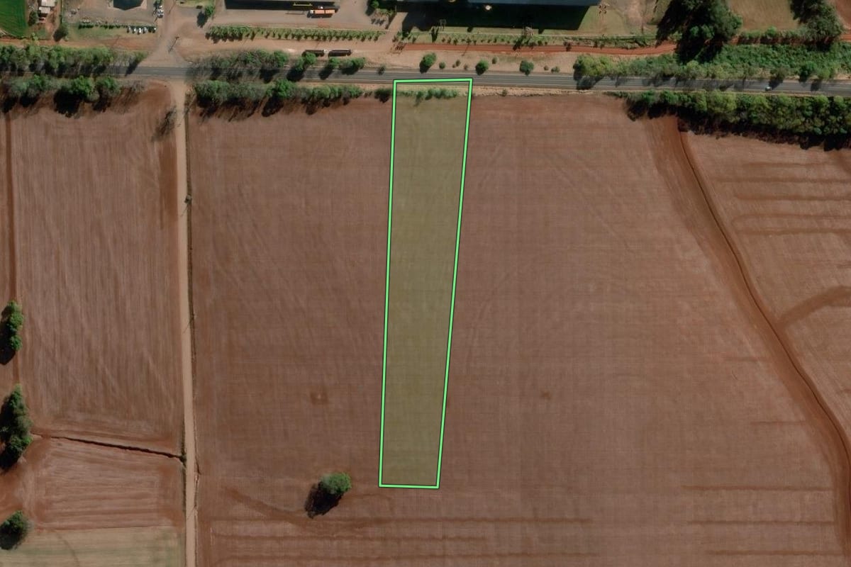 Imagem de satélite do imóvel rural em Bozano (RS), com o contorno declarado no CAR desenhado por cima.