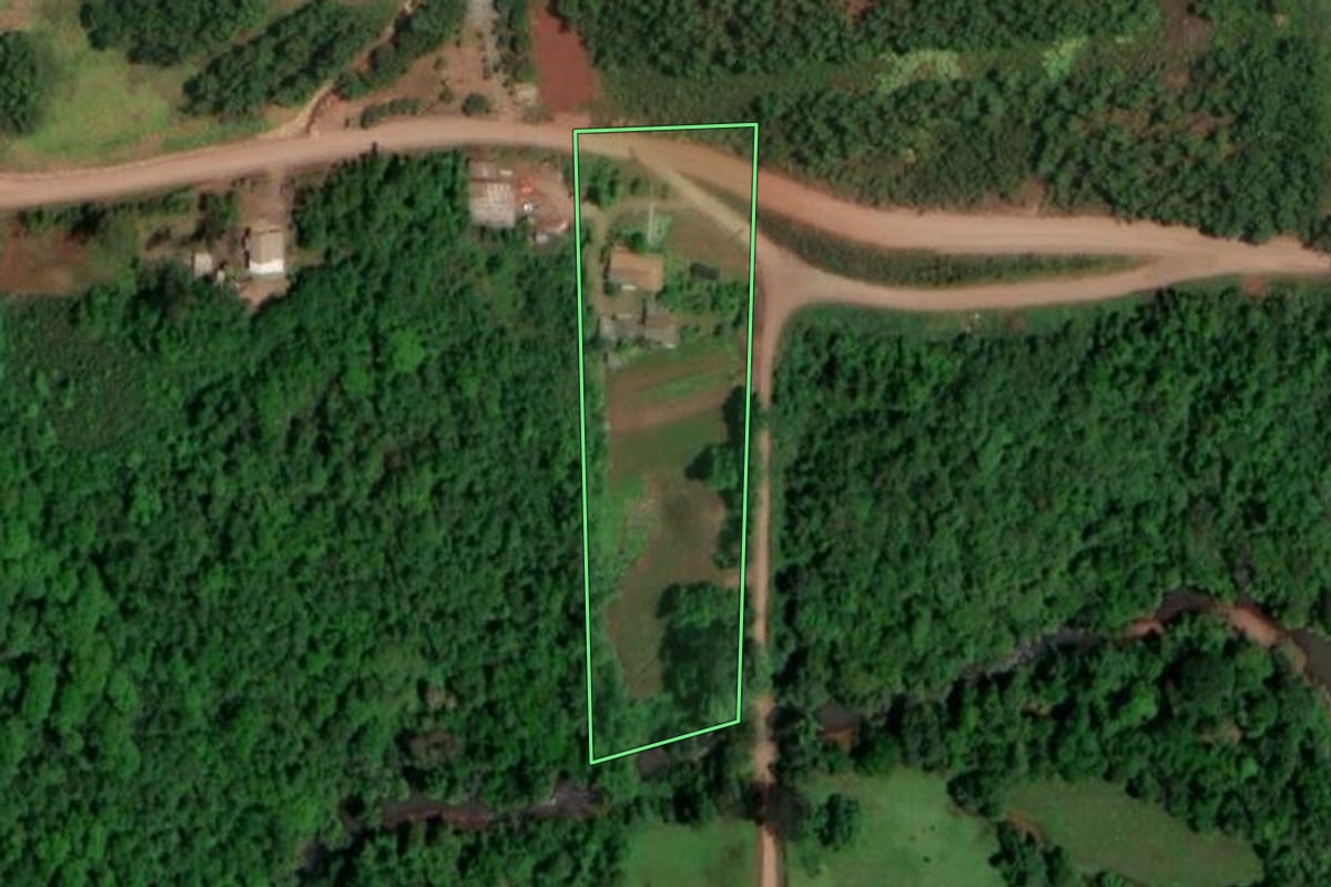 Imagem de satélite do imóvel rural em Campina das Missões (RS), com o contorno declarado no CAR desenhado por cima.