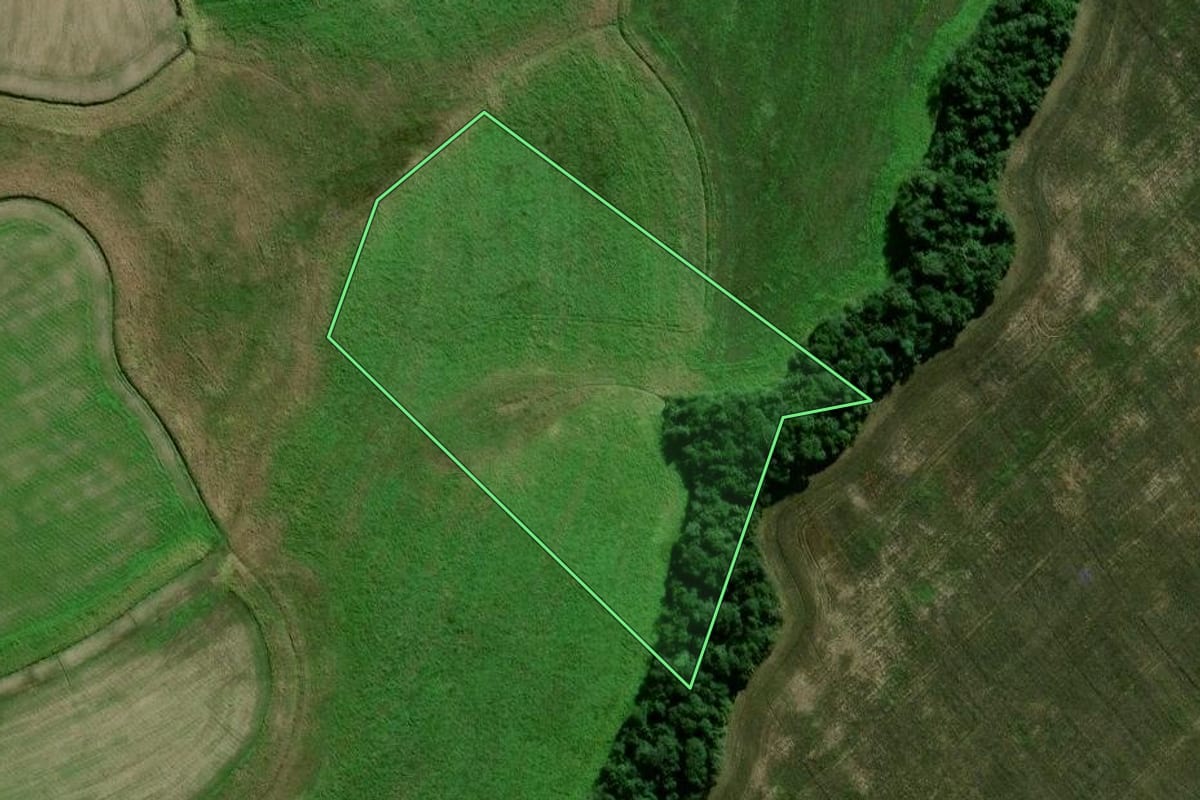 Imagem de satélite do imóvel rural em Candelária (RS), com o contorno declarado no CAR desenhado por cima.