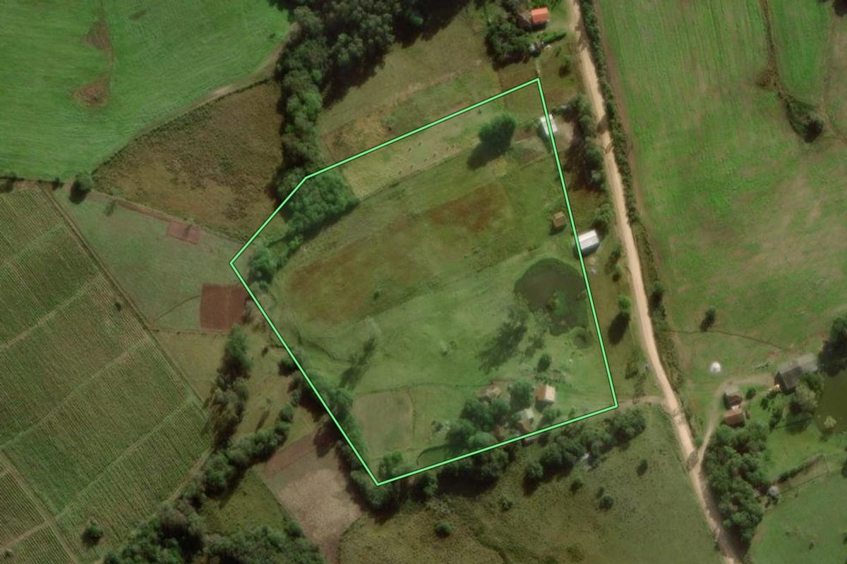 Imagem de satélite do imóvel rural em Canguçu (RS), com o contorno declarado no CAR desenhado por cima.