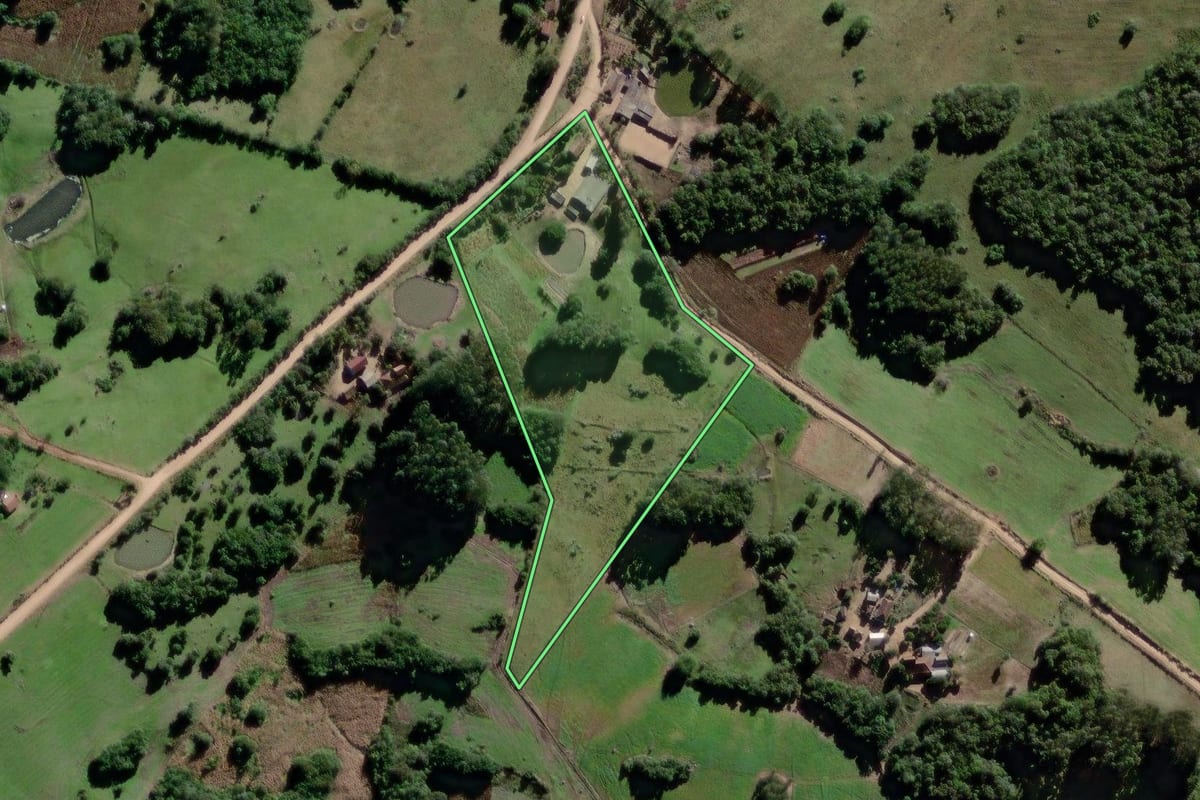 Imagem de satélite do imóvel rural em Canguçu (RS), com o contorno declarado no CAR desenhado por cima.