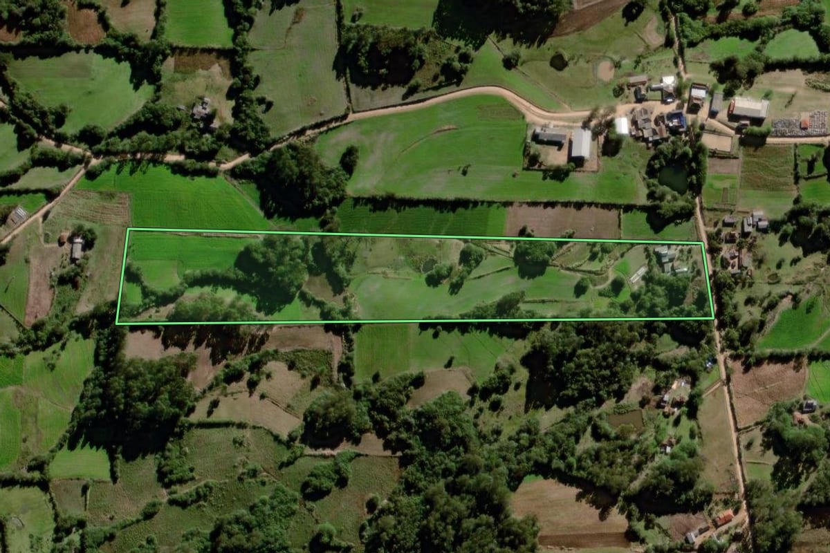 Imagem de satélite do imóvel rural em Canguçu (RS), com o contorno declarado no CAR desenhado por cima.