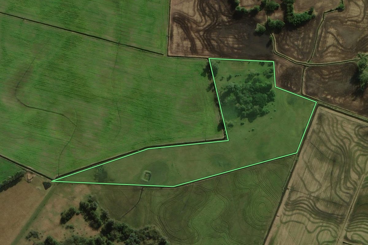 Imagem de satélite do imóvel rural em Capivari do Sul (RS), com o contorno declarado no CAR desenhado por cima.