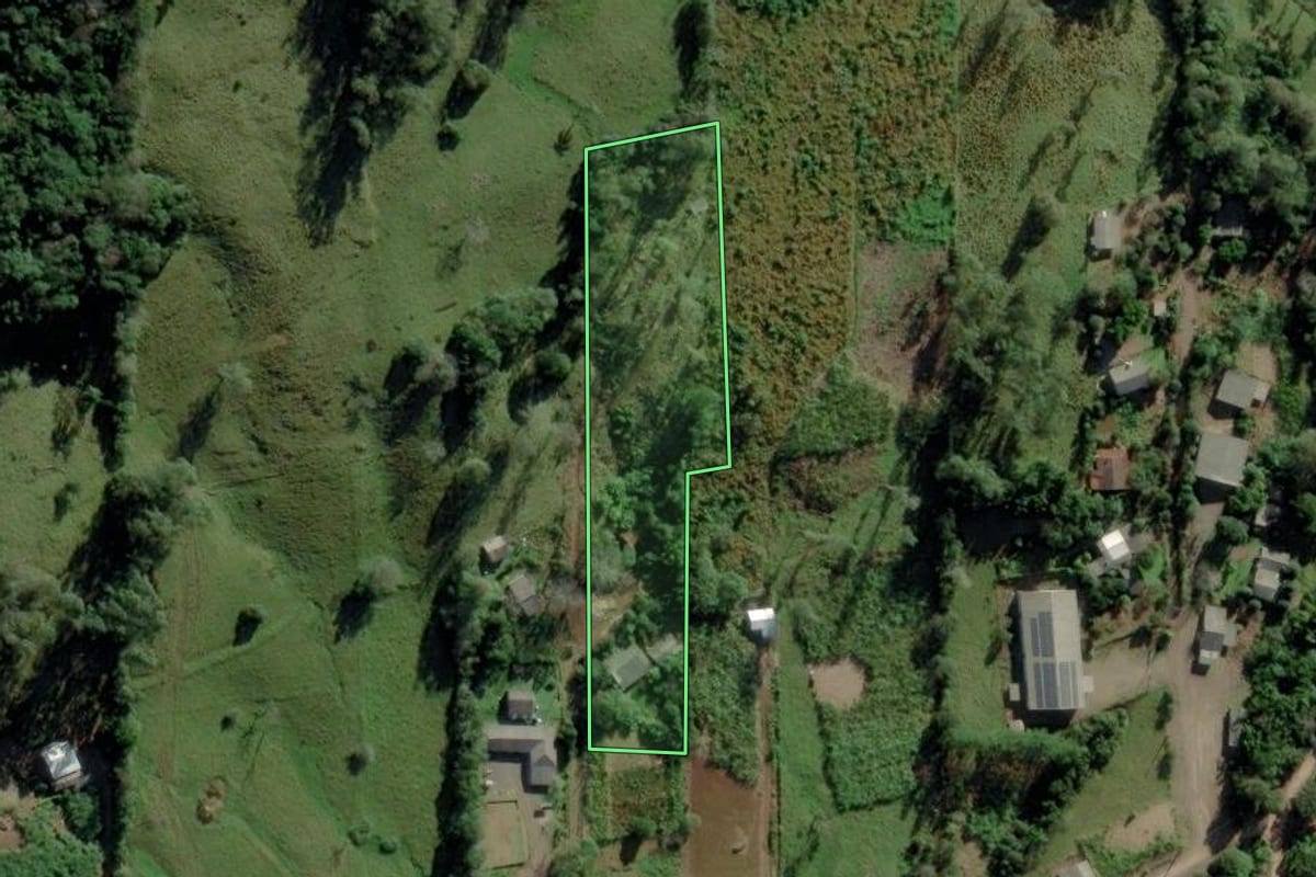 Imagem de satélite do imóvel rural em Caraá (RS), com o contorno declarado no CAR desenhado por cima.