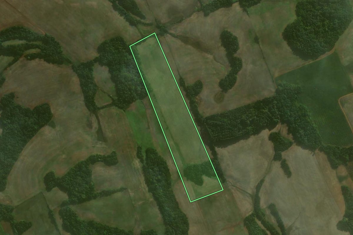 Imagem de satélite do imóvel rural em Catuípe (RS), com o contorno declarado no CAR desenhado por cima.