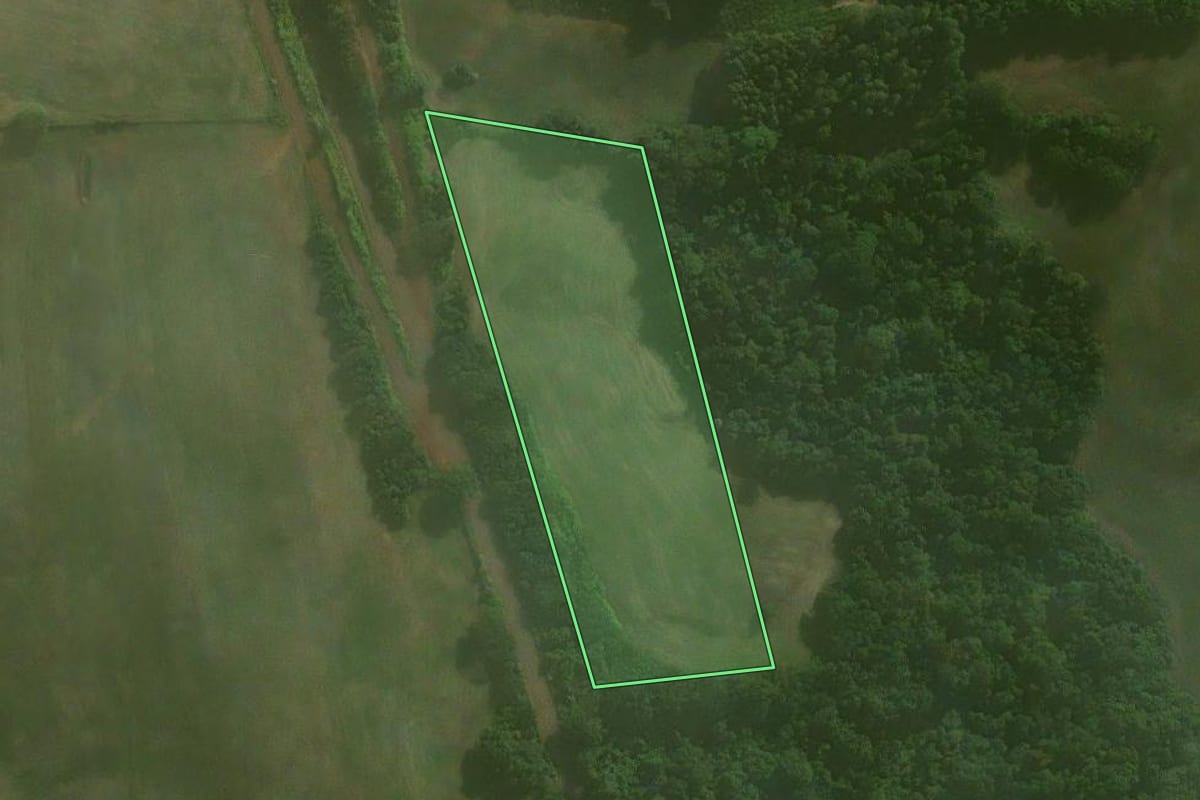 Imagem de satélite do imóvel rural em Catuípe (RS), com o contorno declarado no CAR desenhado por cima.