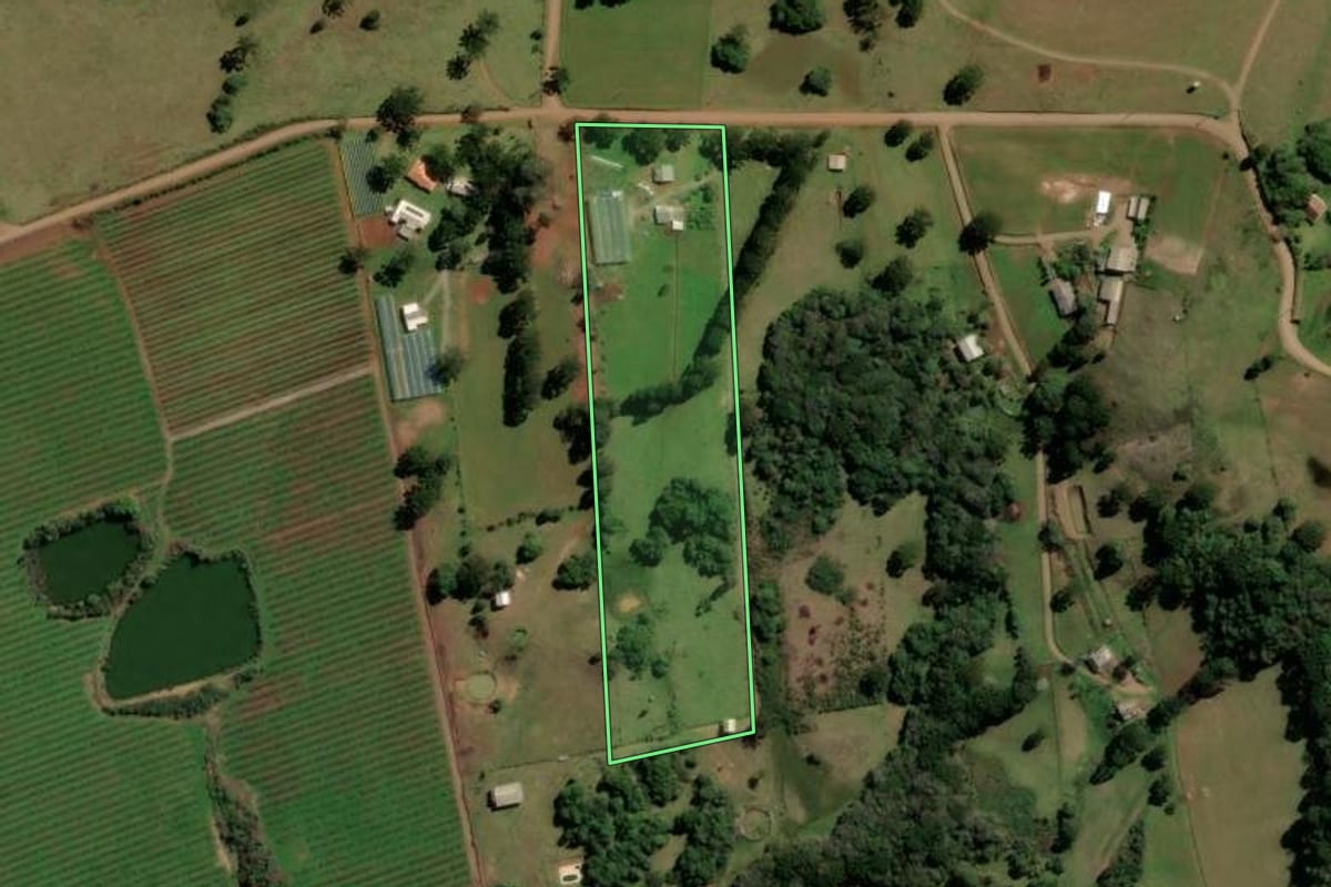 Imagem de satélite do imóvel rural em Caxias do Sul (RS), com o contorno declarado no CAR desenhado por cima.
