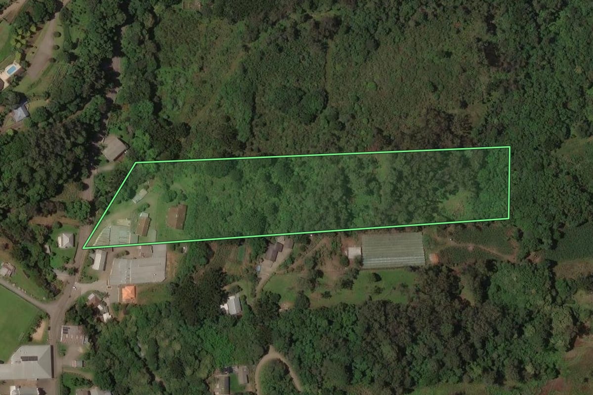 Imagem de satélite do imóvel rural em Caxias do Sul (RS), com o contorno declarado no CAR desenhado por cima.
