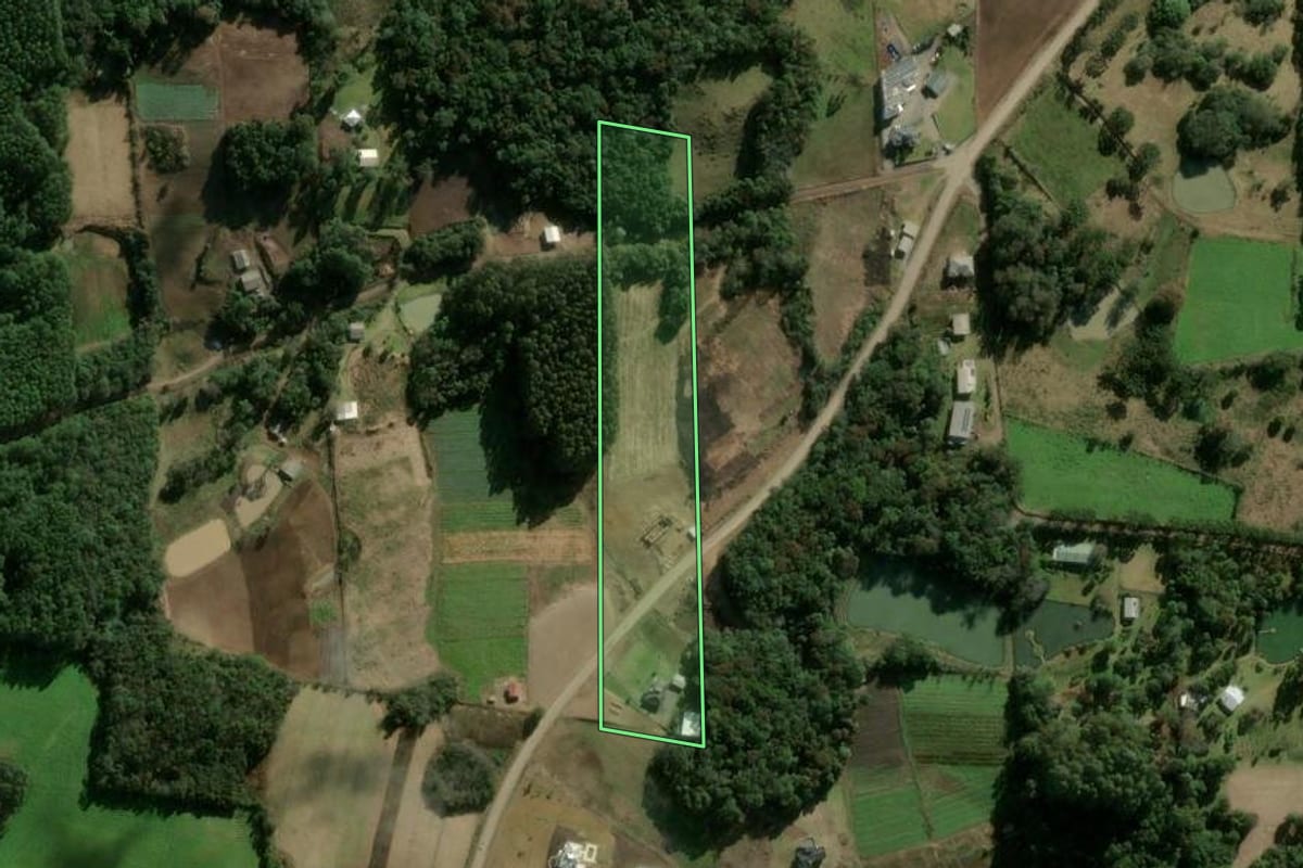 Imagem de satélite do imóvel rural em Caxias do Sul (RS), com o contorno declarado no CAR desenhado por cima.