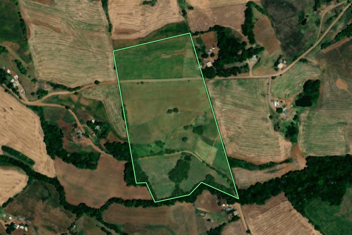 Imagem de satélite do imóvel rural em Cerro Grande (RS), com o contorno declarado no CAR desenhado por cima.