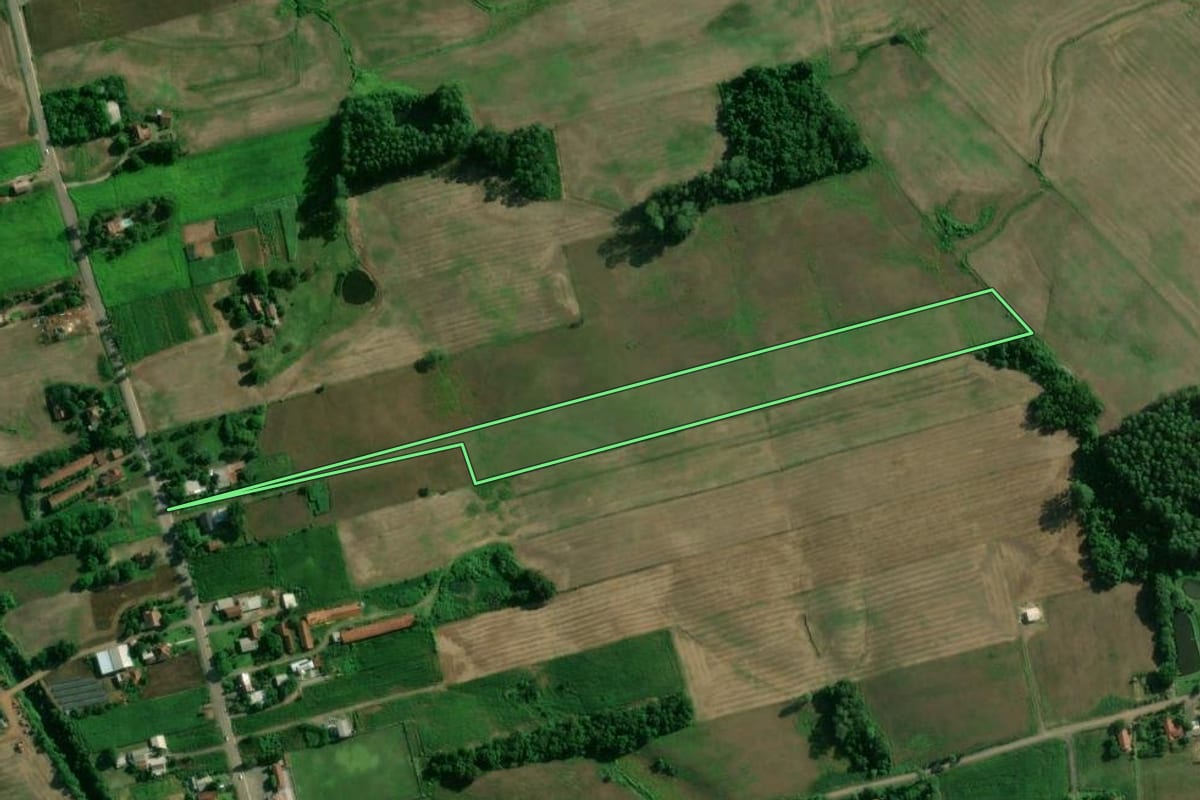 Imagem de satélite do imóvel rural em Colinas (RS), com o contorno declarado no CAR desenhado por cima.