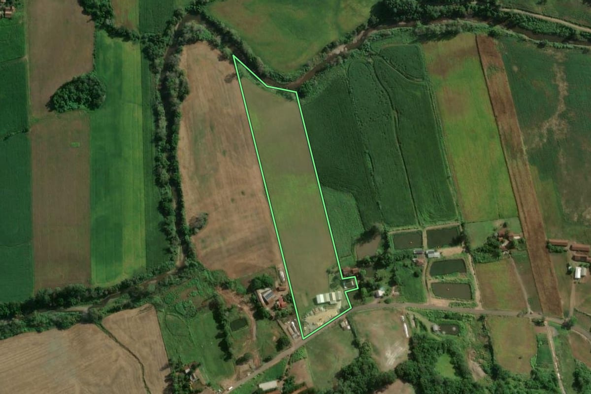 Imagem de satélite do imóvel rural em Colinas (RS), com o contorno declarado no CAR desenhado por cima.