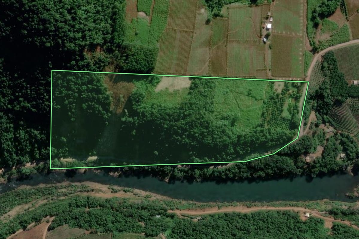 Imagem de satélite do imóvel rural em Cotiporã (RS), com o contorno declarado no CAR desenhado por cima.