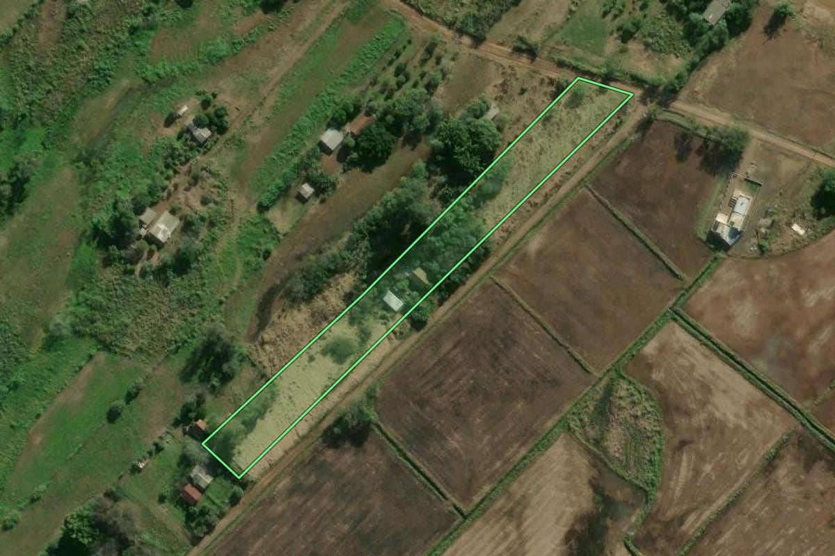 Imagem de satélite do imóvel rural em Cruzeiro do Sul (RS), com o contorno declarado no CAR desenhado por cima.