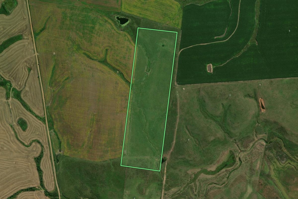 Imagem de satélite do imóvel rural em Dilermando de Aguiar (RS), com o contorno declarado no CAR desenhado por cima.
