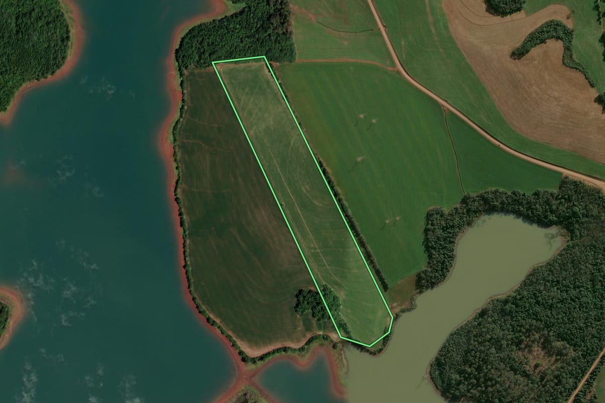 Imagem de satélite do imóvel rural em Entre Rios do Sul (RS), com o contorno declarado no CAR desenhado por cima.