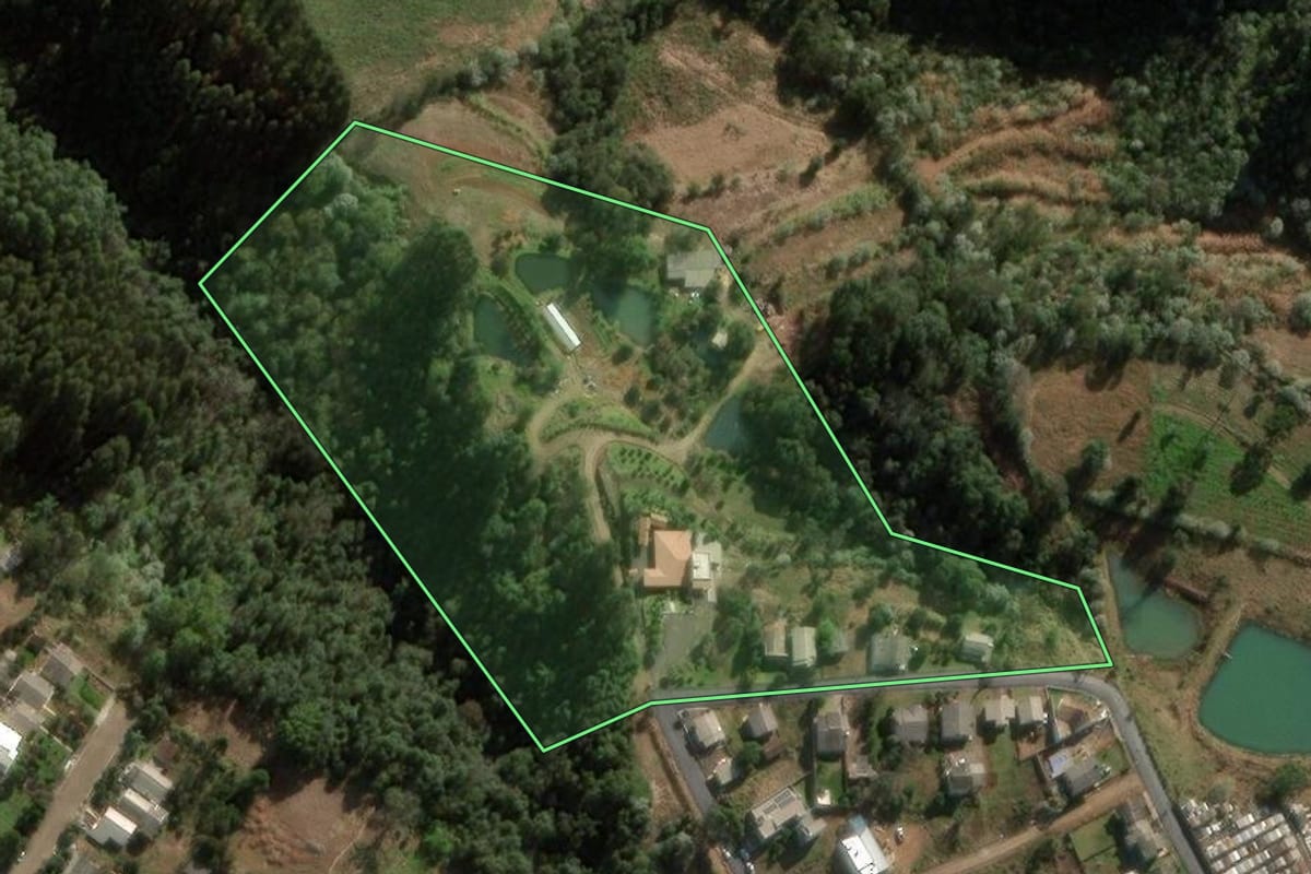 Imagem de satélite do imóvel rural em Erval Grande (RS), com o contorno declarado no CAR desenhado por cima.