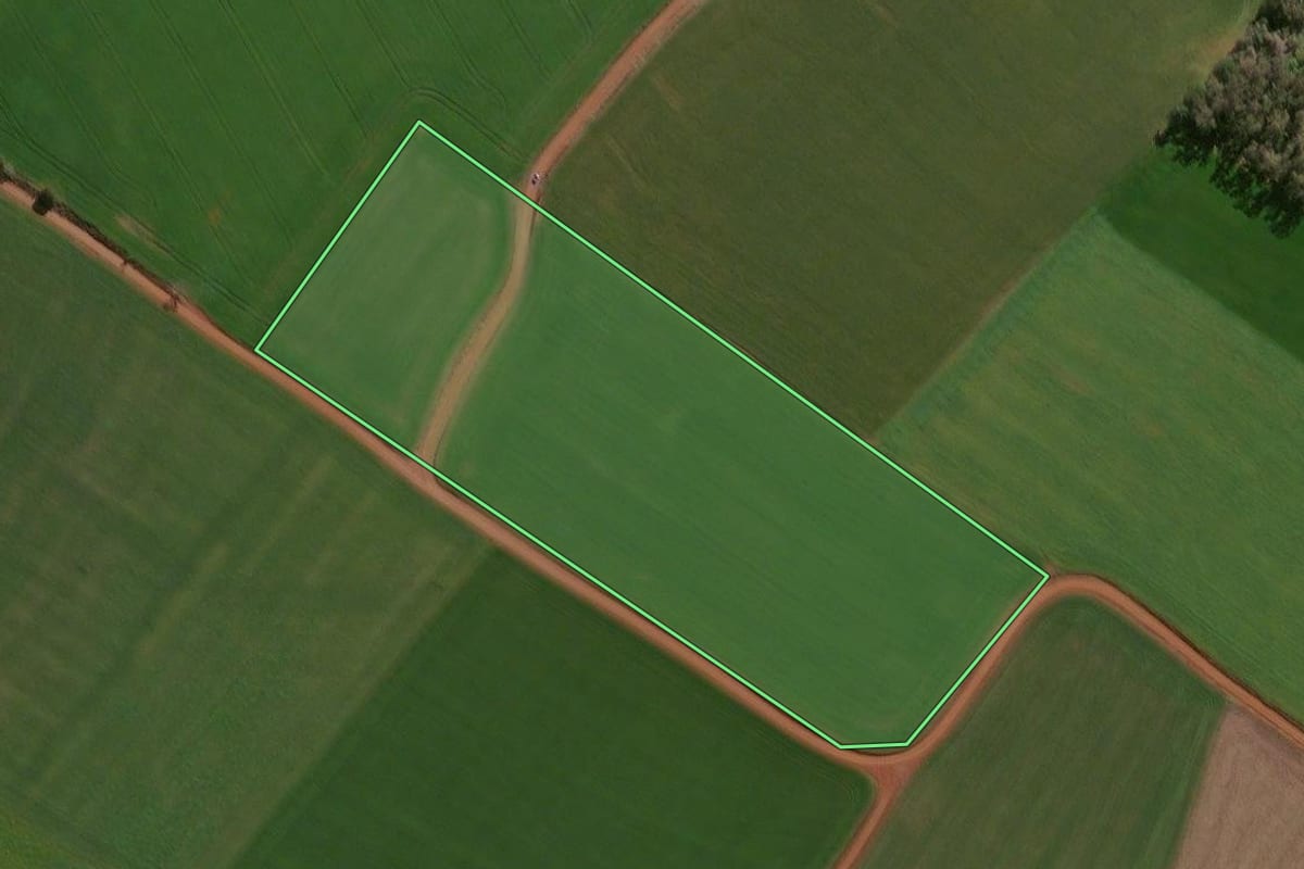 Imagem de satélite do imóvel rural em Espumoso (RS), com o contorno declarado no CAR desenhado por cima.