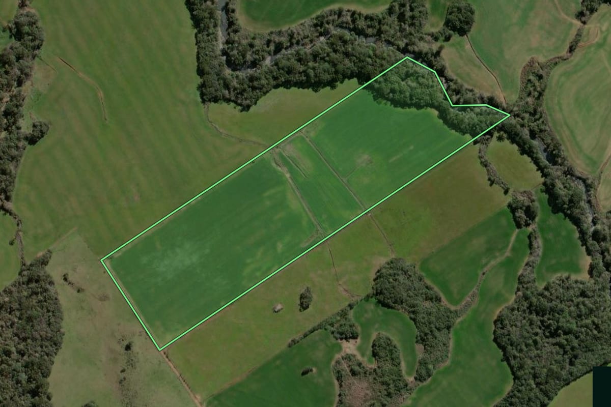 Imagem de satélite do imóvel rural em Espumoso (RS), com o contorno declarado no CAR desenhado por cima.