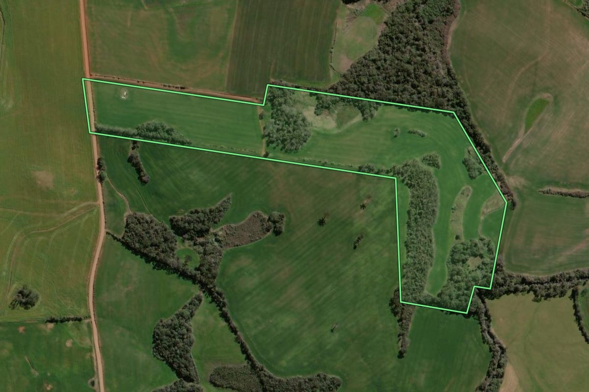 Imagem de satélite do imóvel rural em Espumoso (RS), com o contorno declarado no CAR desenhado por cima.