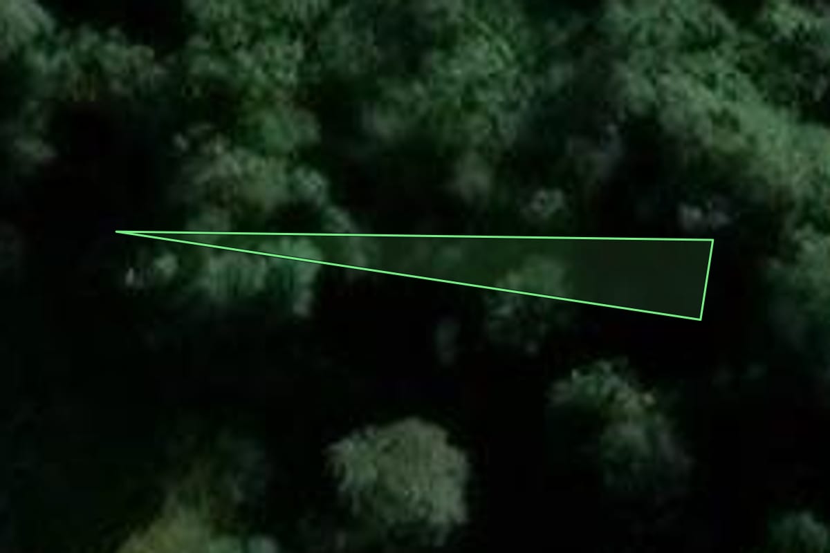Imagem de satélite do imóvel rural em Estância Velha (RS), com o contorno declarado no CAR desenhado por cima.